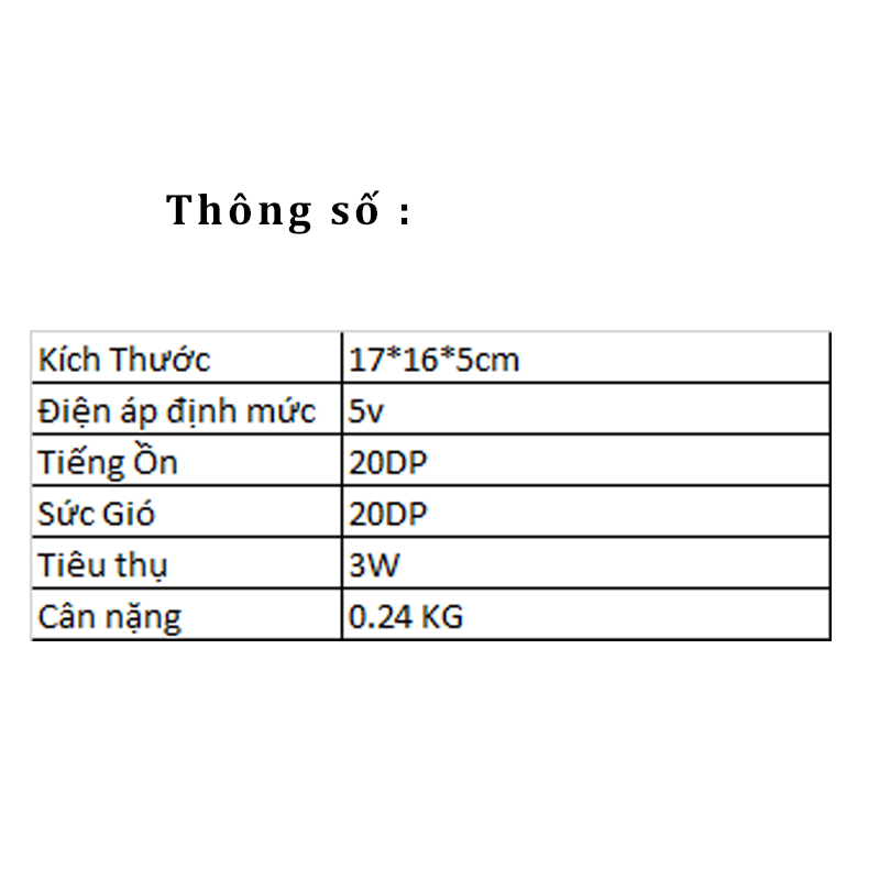 Quạt mini để bàn làm việc, bàn học  nguồn điện cổng USB  công suất 3W 2 tốc độ gió không gây ồn chất liệu ABS cao cấp Konka KF-08 - HÀNG CHÍNH HÃNG