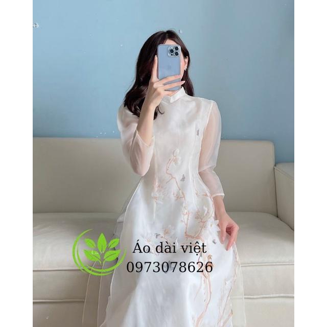 Siêu phẩm áo dài tơ kết đẹp sang chảnh nổi bật hàng thiết kế cao cấp Áo dài cách tân tết giá rẻ