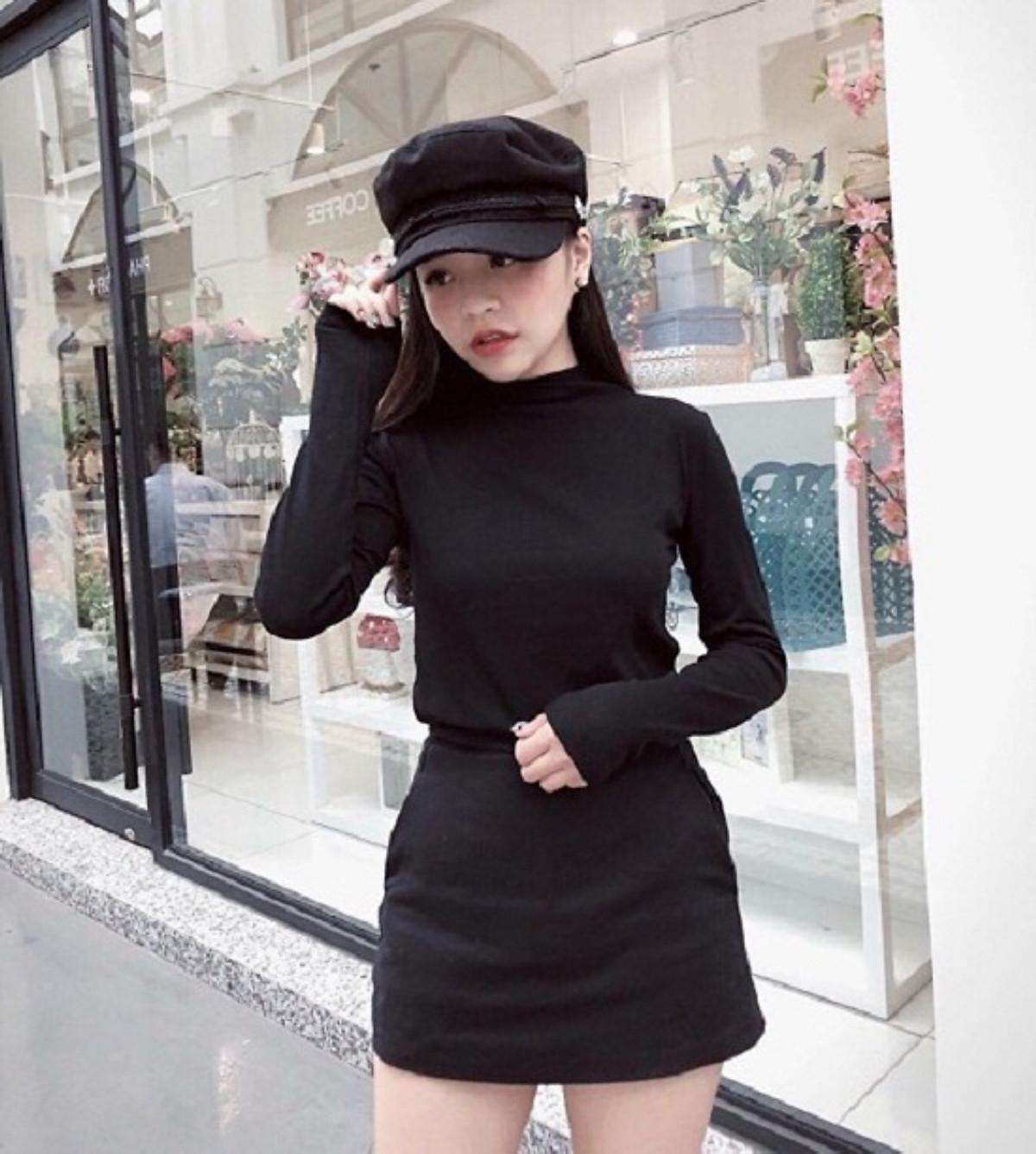 CHÂN VÁY UMI ĐEN DÁNG NGẮN