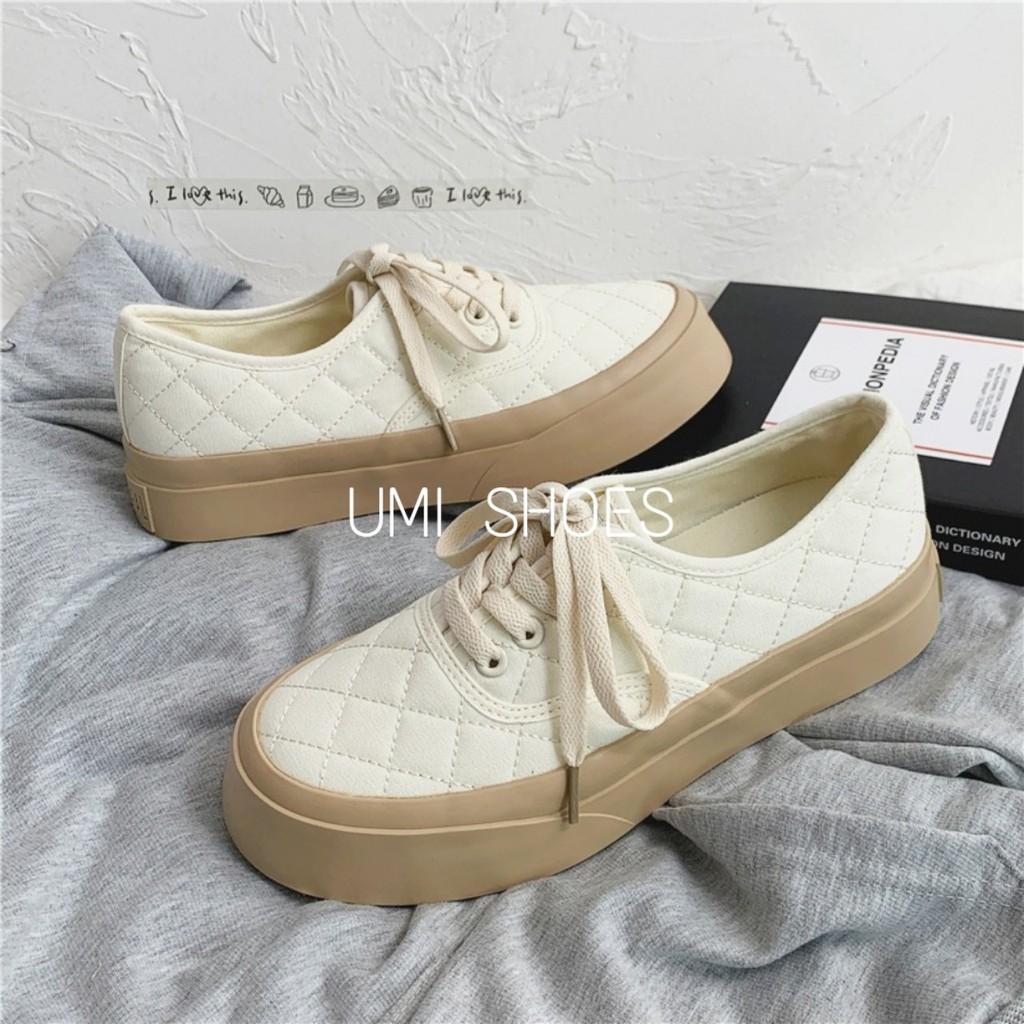 Giày thể thao nữ Ulzzang đế bằng bánh mì basic độn đế vải canvas bata mới hot phong cách hàn quốc đẹp cá tính đẹp