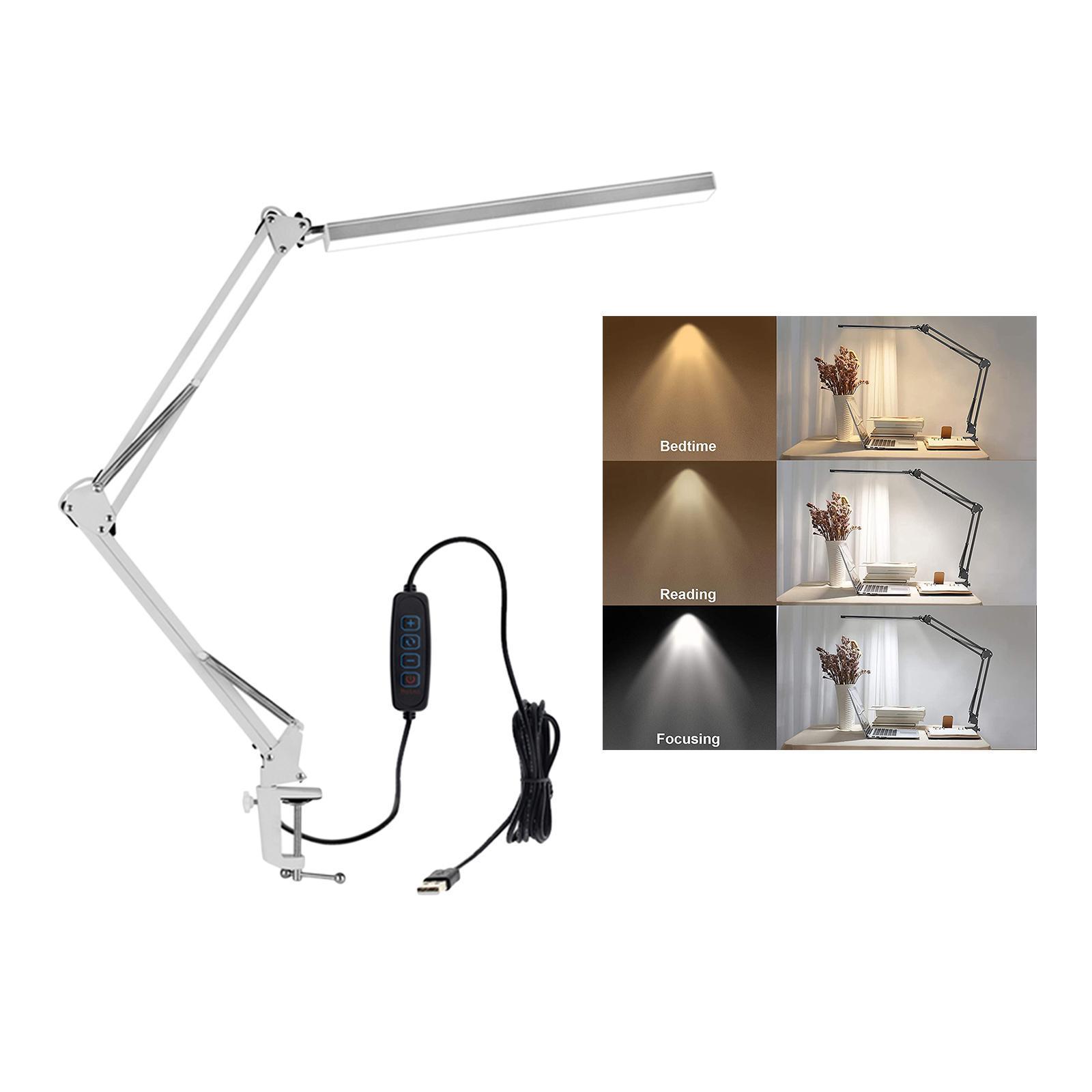 Folding Eye Protection LED Desk Lamp with Clip Creative Bedside Long Arm Desk Light