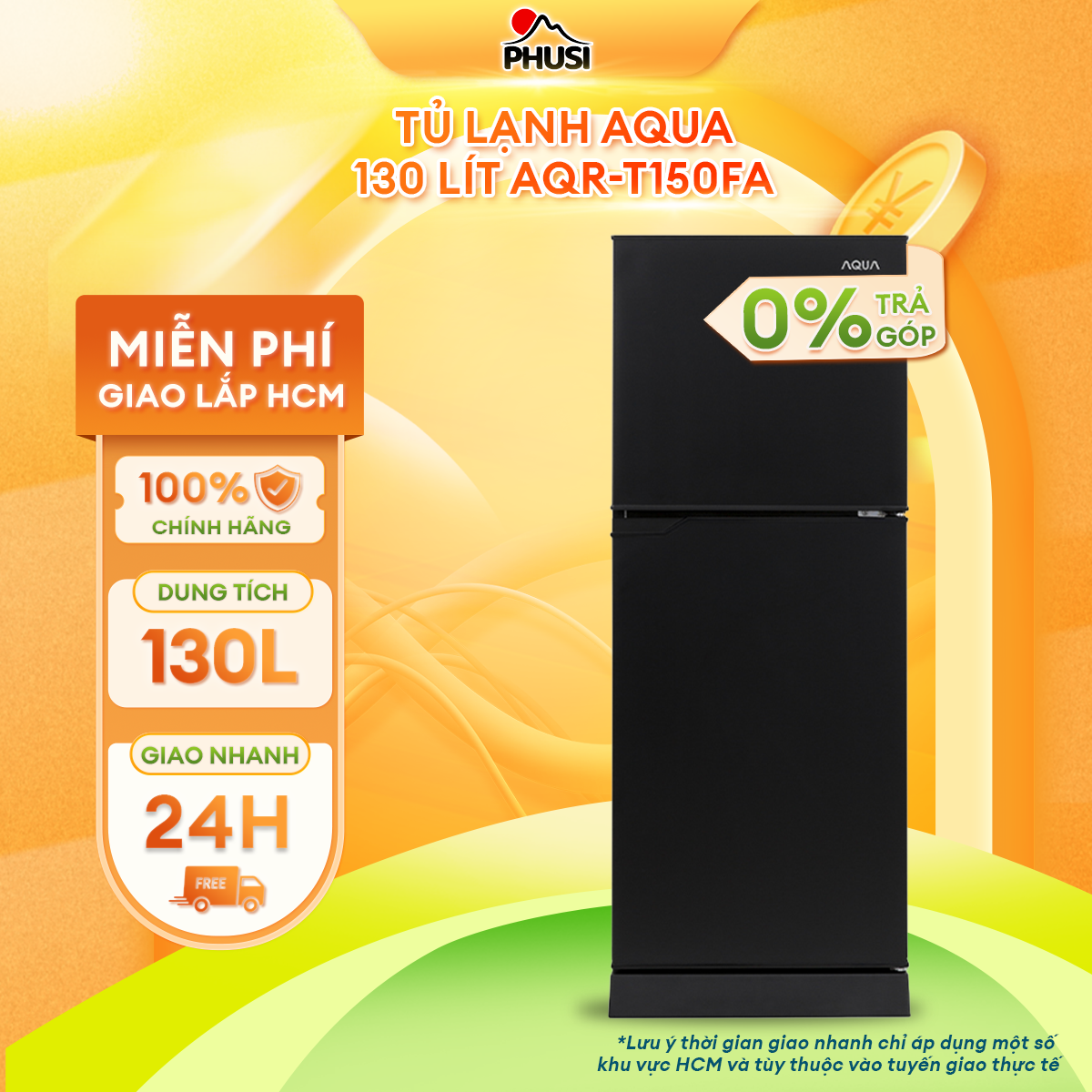 Tủ Lạnh Aqua 130 lít AQR-T150FA-BS