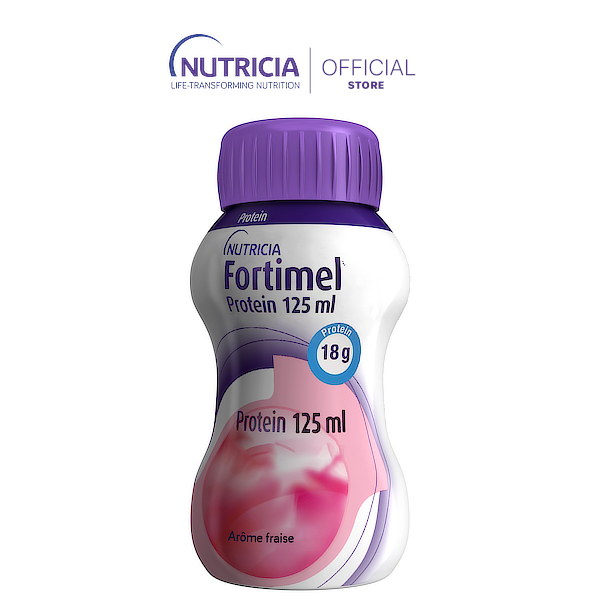 Sữa nước Fortimel Protein 125 mL hương dâu (lốc 4 chai)