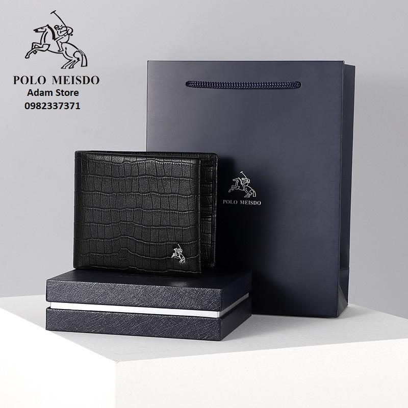 Ví Da Bò Nam Cao Cấp POLO MEISDO Sang Trọng Phù Hợp Làm Quà Biếu Tặng Sinh Nhật