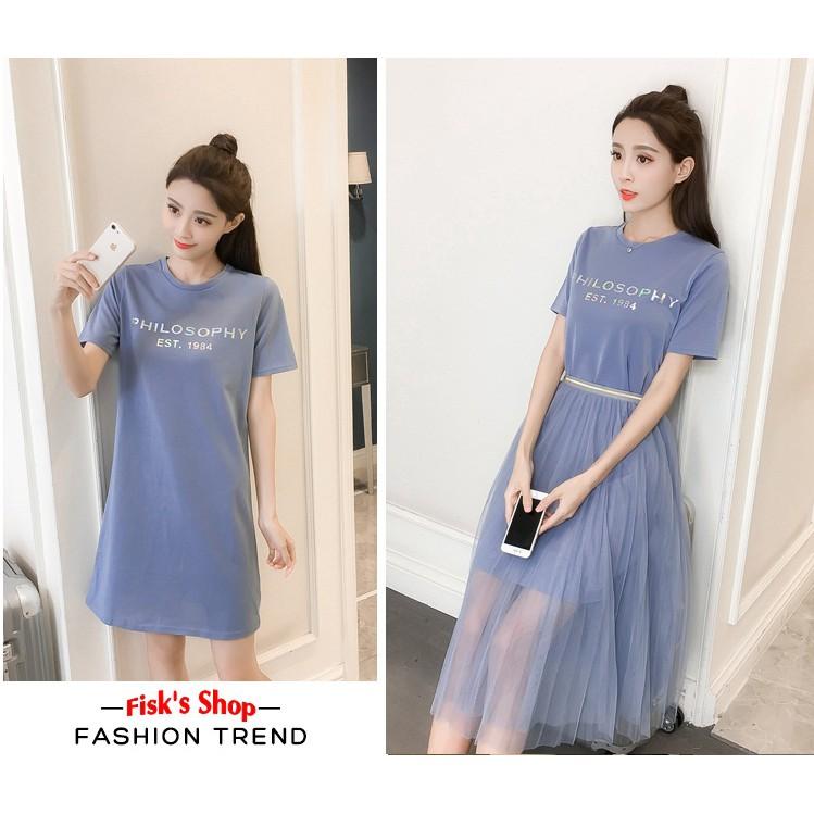 Set váy phông phối chân váy lưới