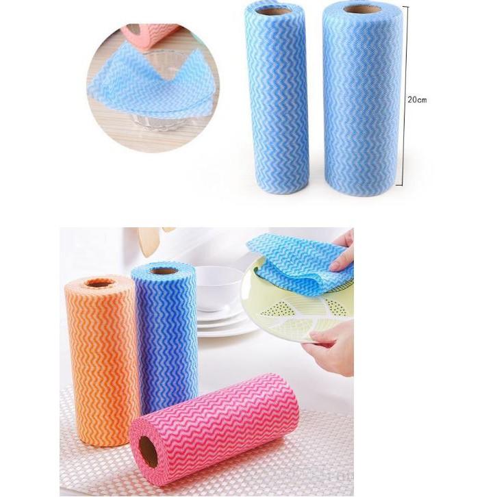 Cuộn khăn vải không dệt lau nhà bếp đa năng 21x20cm