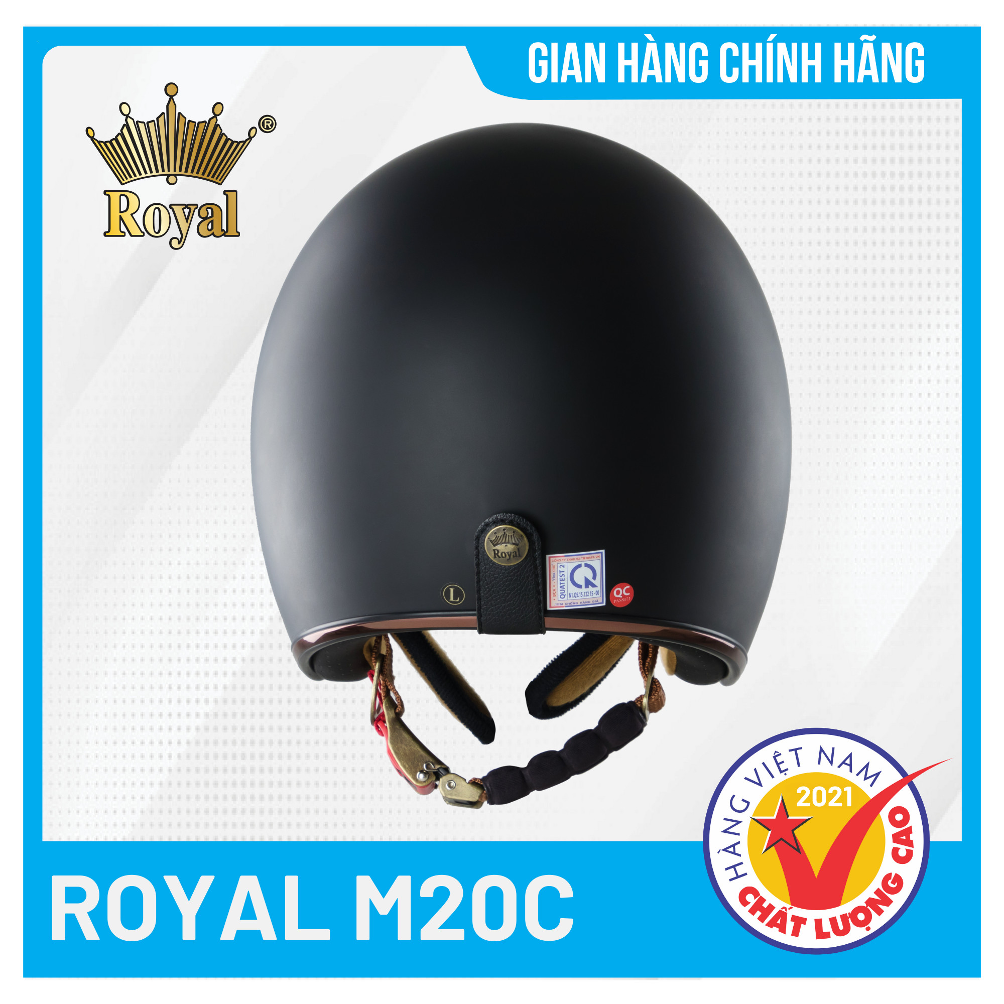 Nón bảo hiểm 3/4 cao cấp Royal M20C Thời trang, Cá tính, Bảo hành chính hãng 12 tháng