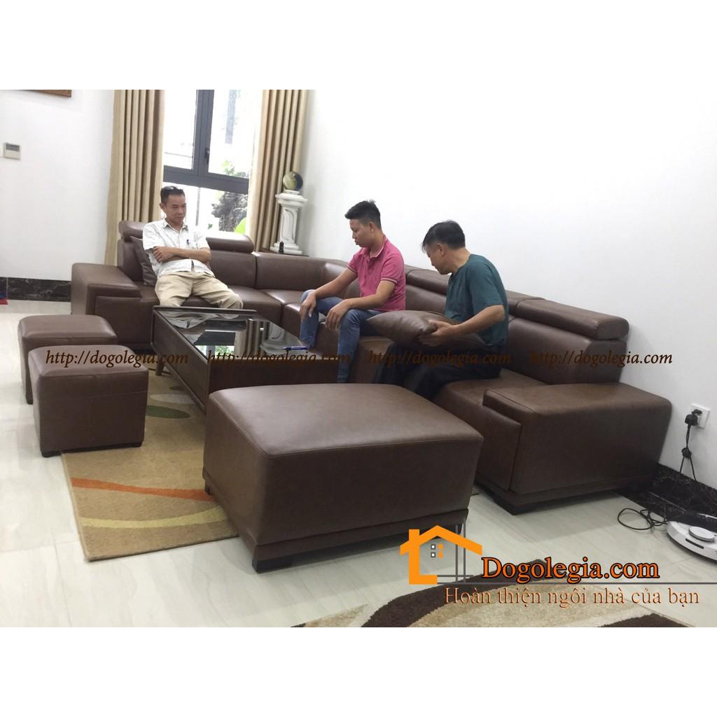 Sofa Da Chữ U Hoành Tráng Cho Phòng Khách Đẹp LG-SF119