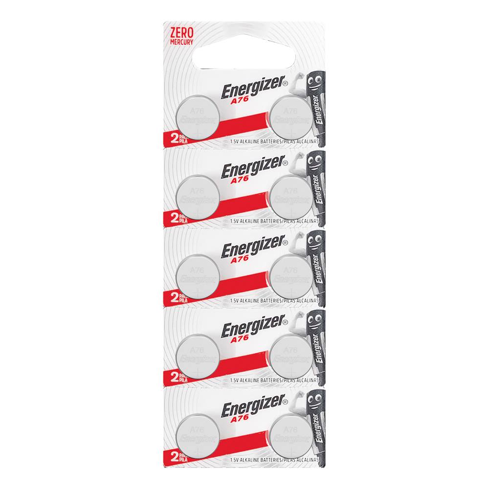 Pin A76 LR44 Energizer Alkaline 1,5V 5 Vỉ Chính Hãng (vỉ 2 viên)