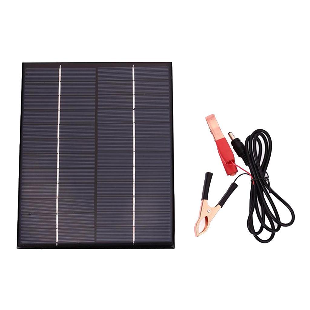 Solar Panel 12V Battery Charger Kit with Battery Clip Marine Boat RV Car