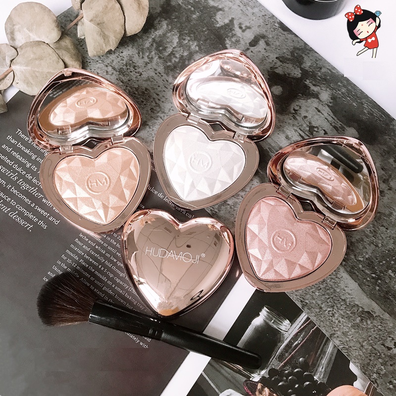 Phấn trái tim bắt sáng HudaMoji Love Highlight Powder Siêu xinh