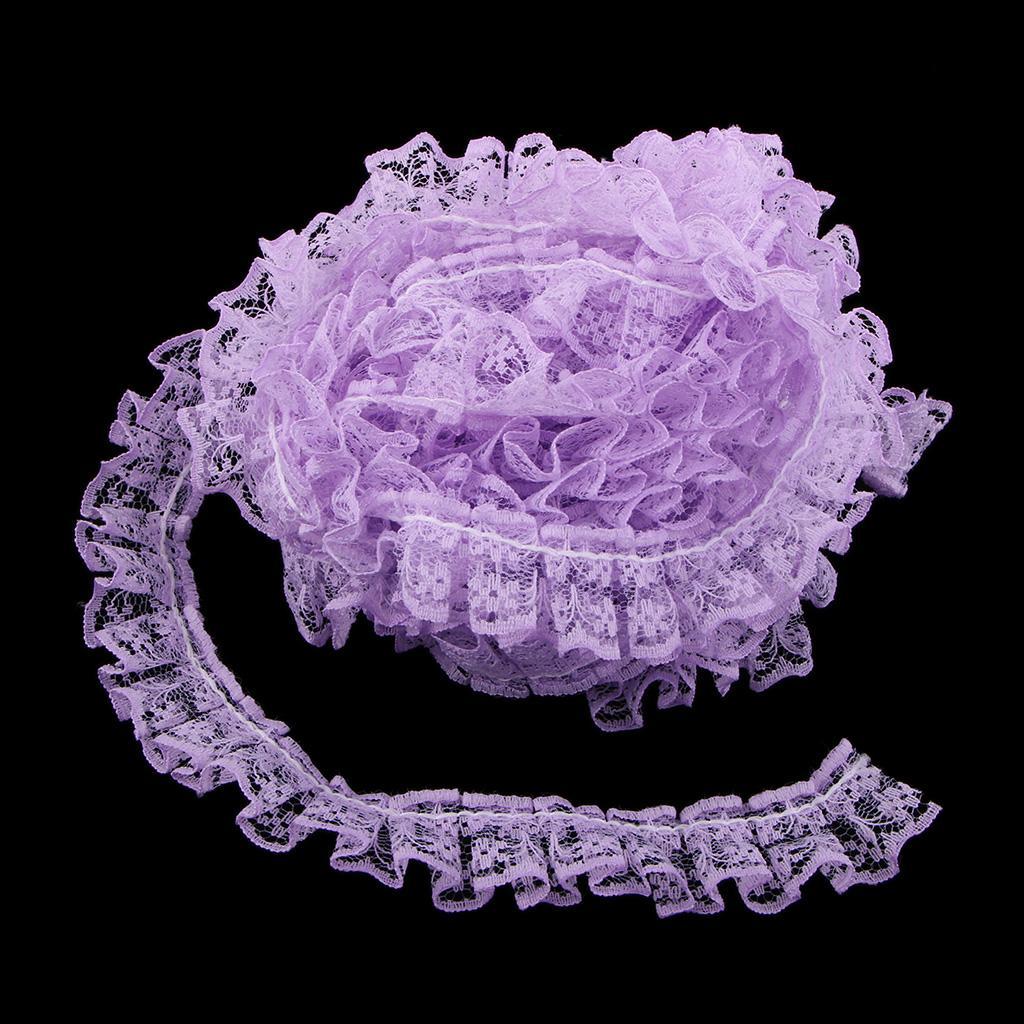 3-5pack 5 Yards Various Colors Ribbon Floral Elastic Lace Trim Handcraft