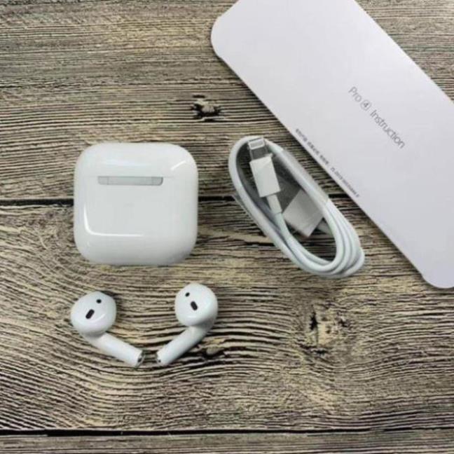 Tai nghe bluetooth Airpods Pro 4 True wireless 5.0 chuyên gaming, đổi tên, định vị dành cho iphone và android