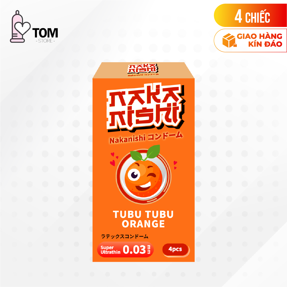 Bao cao su Nakanishi - Siêu mỏng 0.03mm - Hương cam