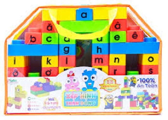 Đồ chơi lắp ghép miếng ghép to có chữ và số giúp bé vừa học vừa chơi
