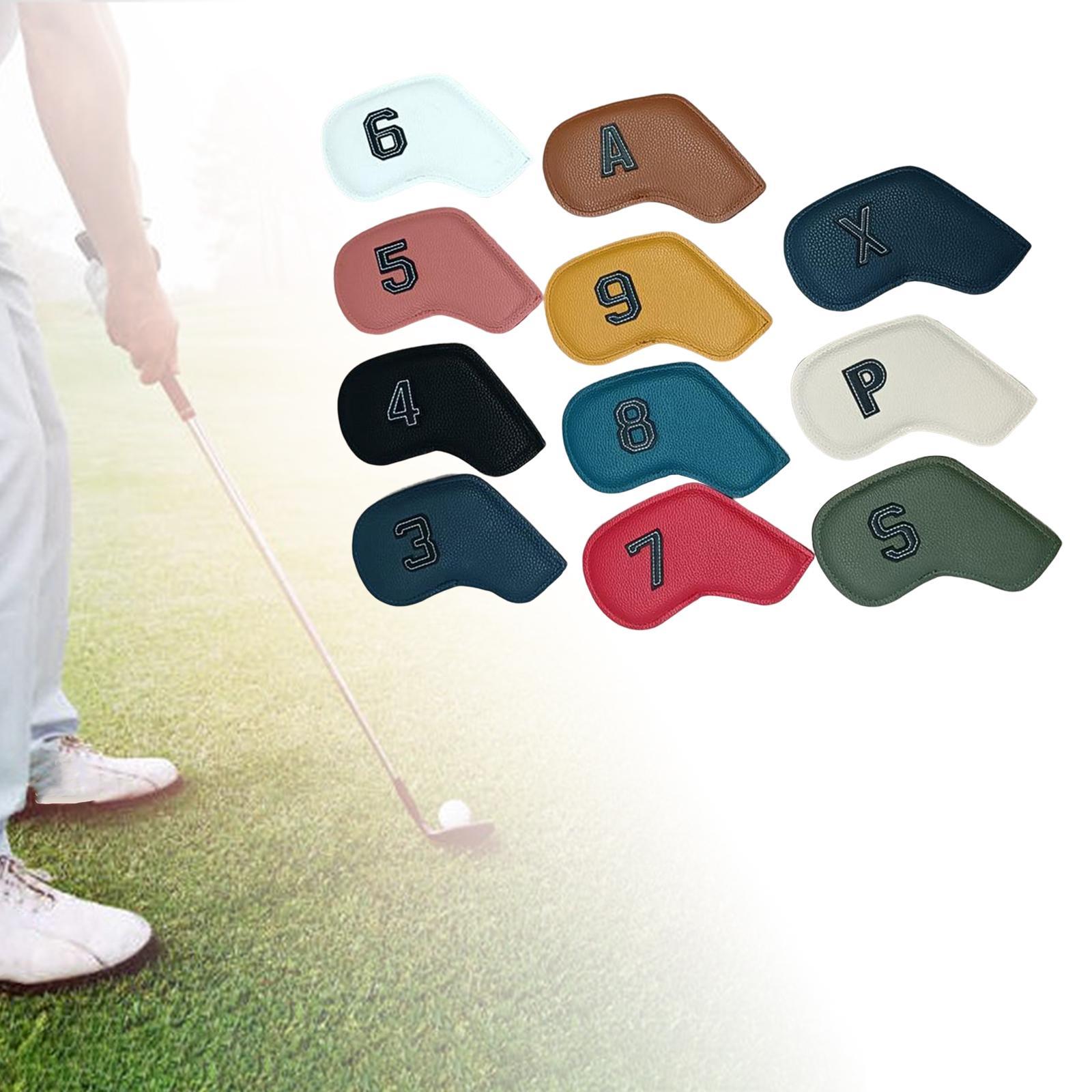 11x Golf Iron Head Covers Set Colorful PU -9 P,A,S, Equipment