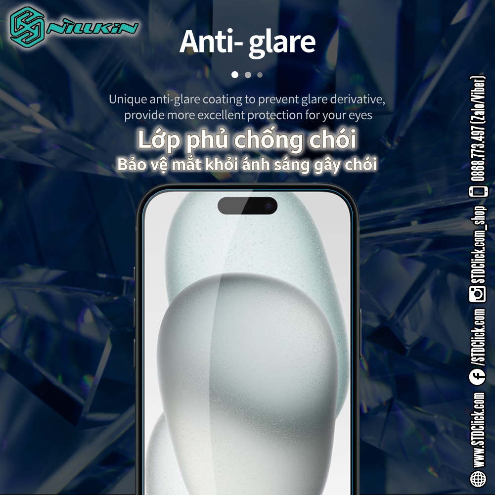 KÍNH CƯỜNG LỰC DÀNH CHO ĐIỆN THOẠI IPHONE 15 PLUS - 15 NILLKIN H+PRO 0.2MM