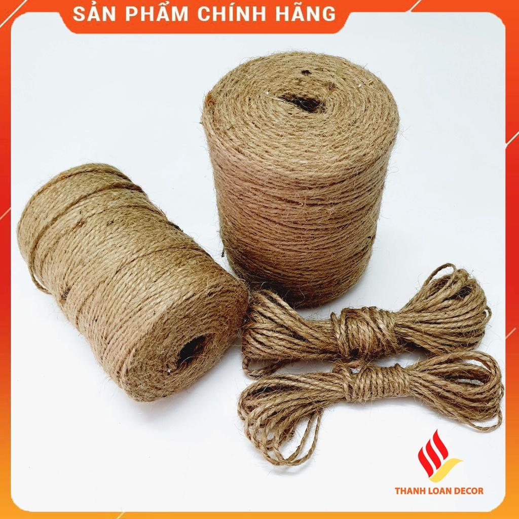 Dây thừng buộc lọ hoa bình hoa trang trí treo ảnh thắt nơ màu nâu nhạt 2 mm