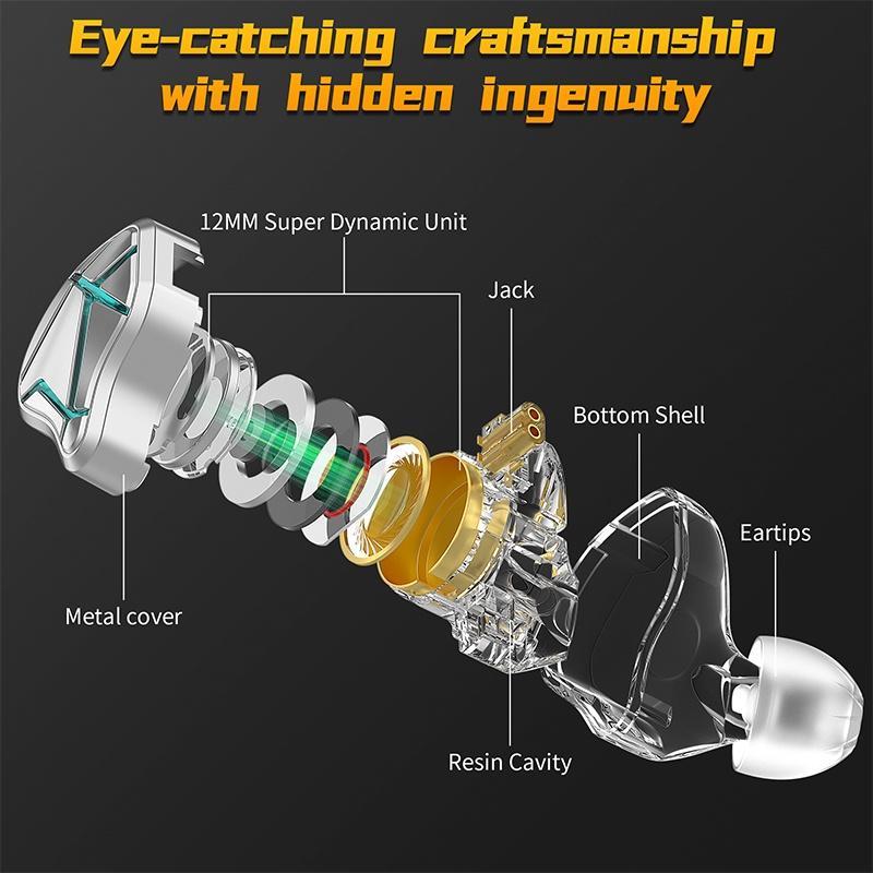 Tai Nghe Nhét Tai Có Dây Kim Loại KZ ESX 12MM Kèm Micro Jack 3.5MM Cho Điện Thoại