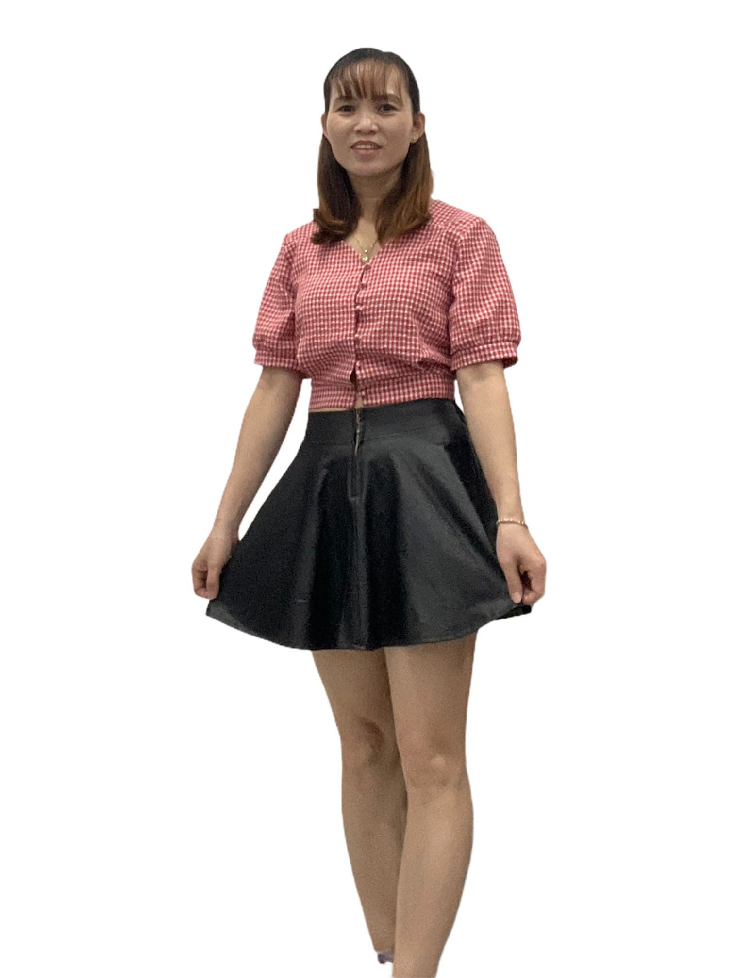 Chân Váy Chữ A Da Pu Lưng Cao Thời Trang Hàn Quốc V05 47-50 KG JIAMI