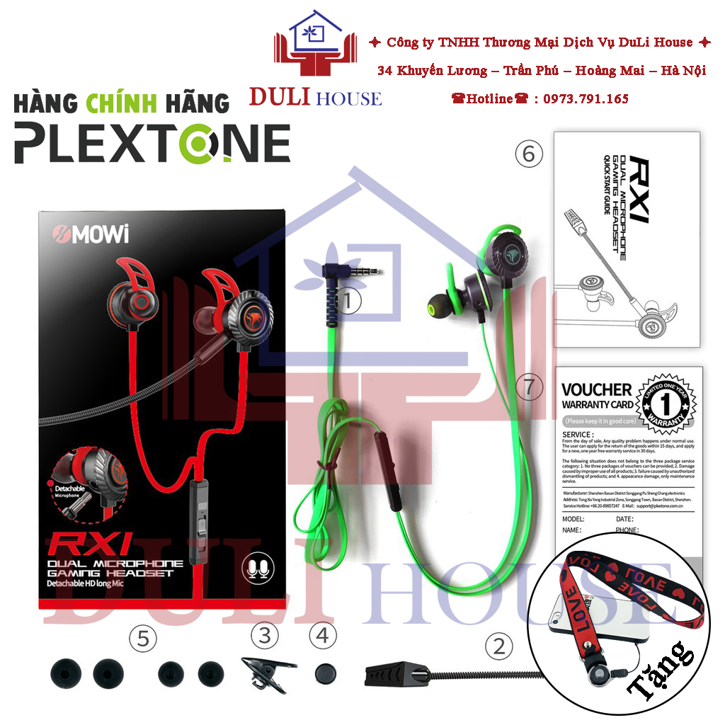 Tai Nghe Gaming Có Mic Rời Plextone Xmowi RX1 - Nâng Cấp Dây Dẹt Chống Rối - Super Bass - Hàng Chính Hãng