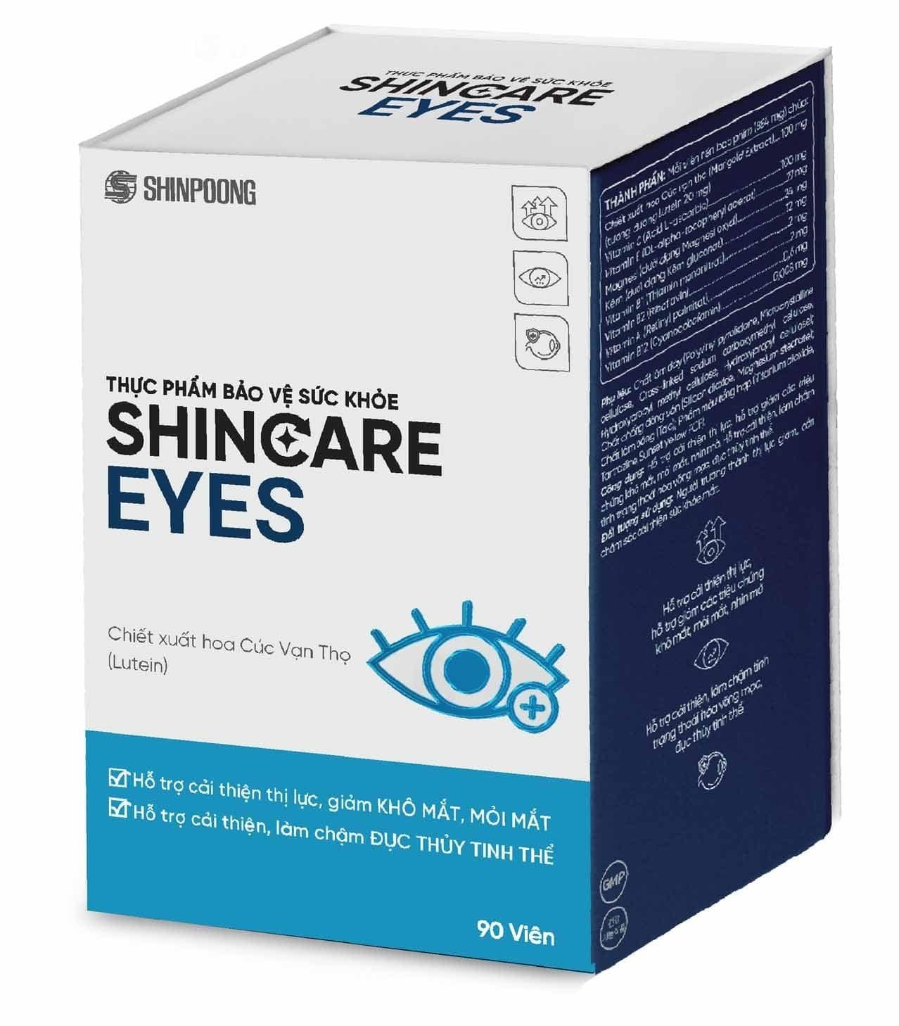 Viên Uống SHINCARE EYES - Hỗ trợ cải thiện thị lực. Hỗ trợ giảm các triệu chứng khô mắt, mỏi mắt, nhìn mờ - Hộp 30 viên.