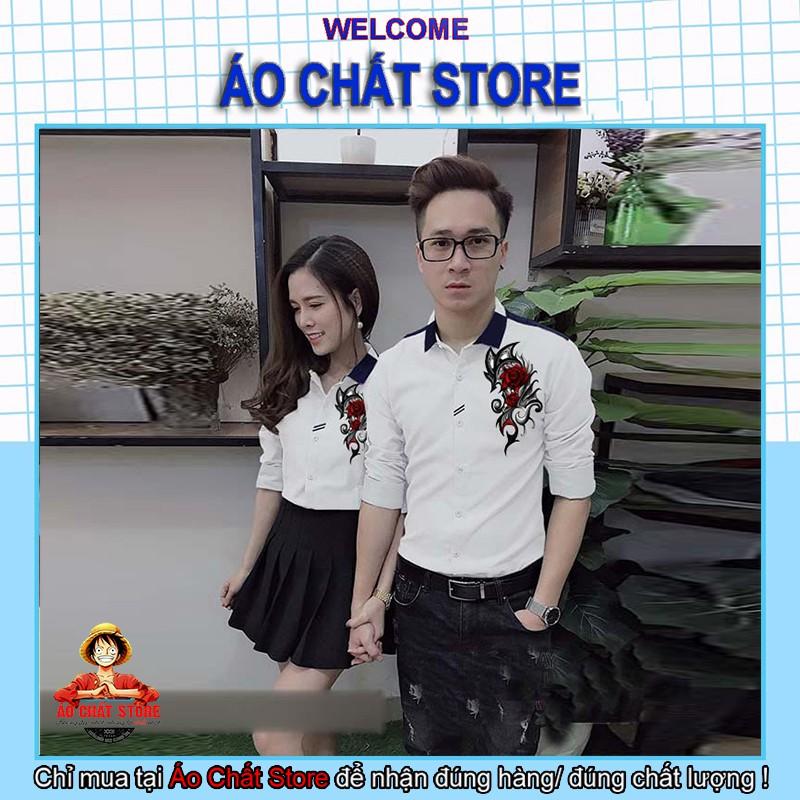 Áo sơ mi đôi họa tiết hoa siêu đẹp | áo cặp nam nữ hàng chất | Áo Chất Store