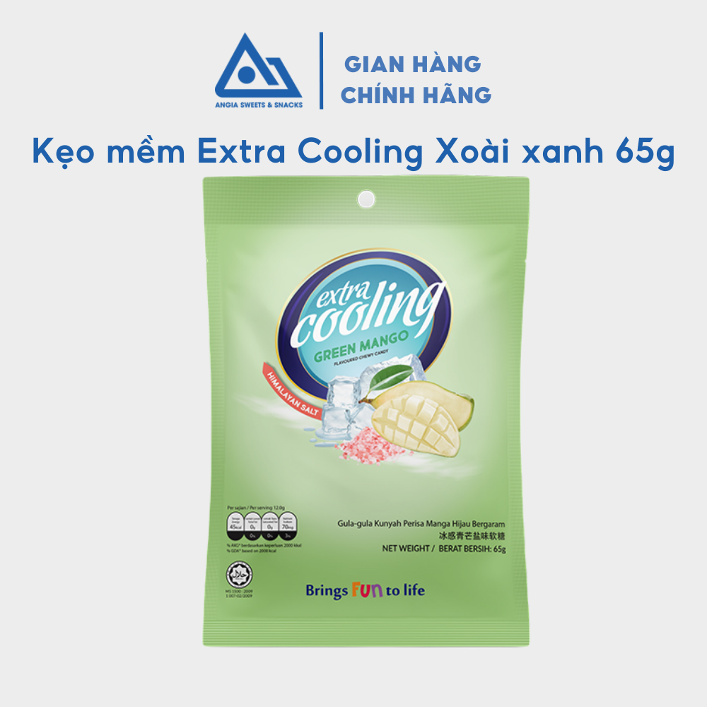 Kẹo mềm trái cây muối Extra Cooling gói 65g, kẹo dẻo Chewy Candy ăn vặt Malaysia nhiều vị An Gia Sweets Snacks