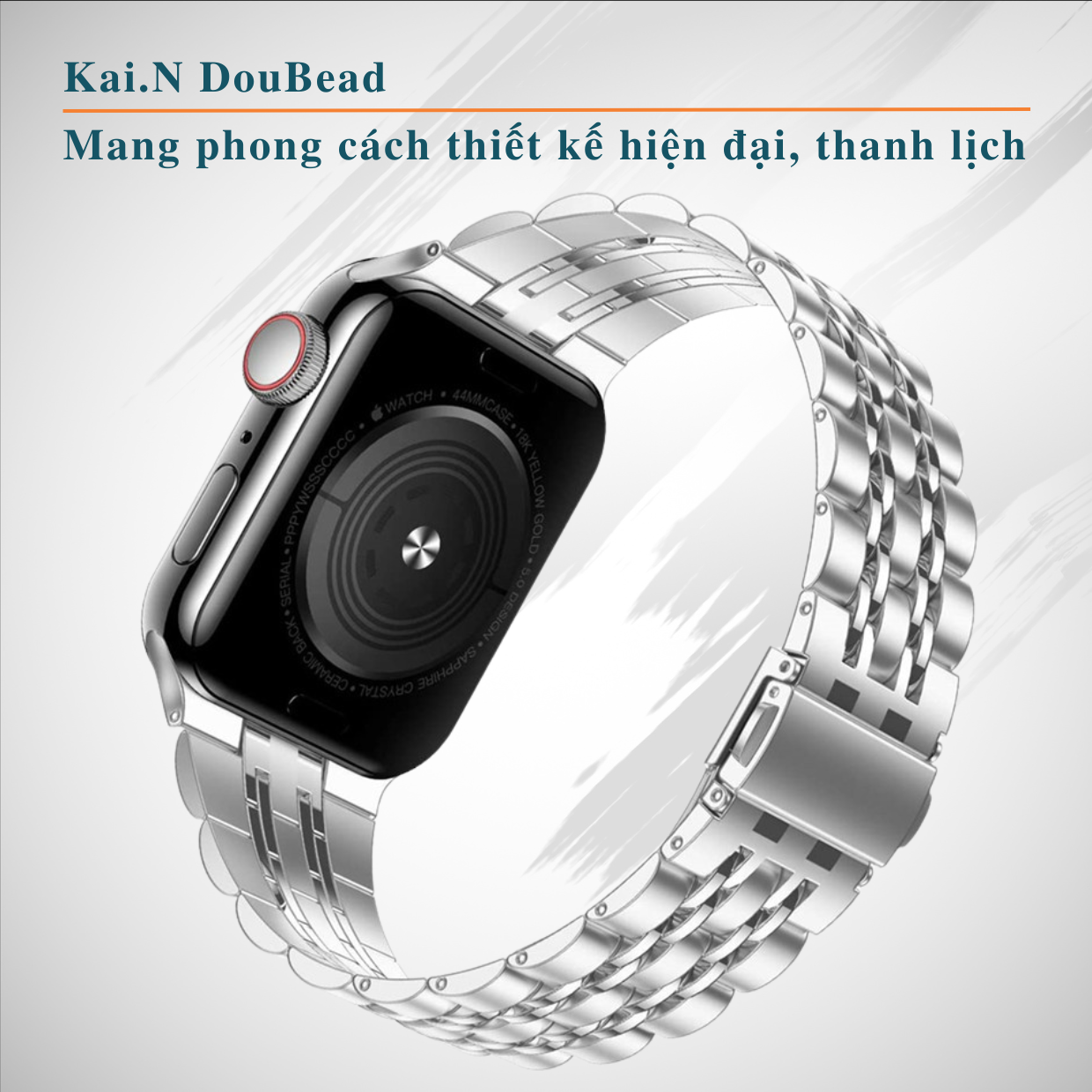 Dây Đeo Thép Dành Cho Apple Watch Ultra / Apple Watch Series, Kai.N DouBead Steel Band - Hàng Chính Hãng