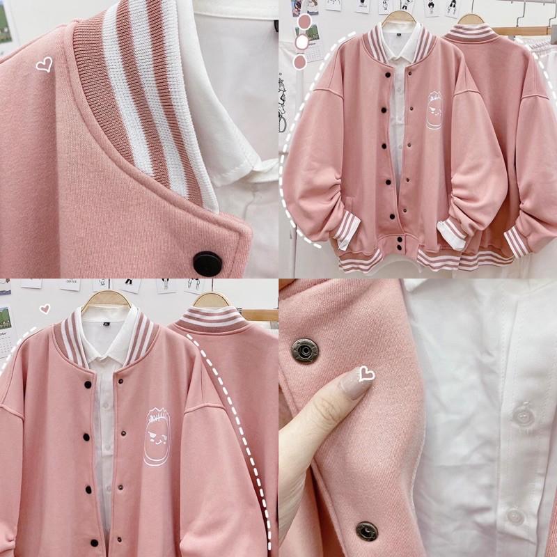 Áo Khoác BOMBER FACE tay dài form rộng chất xịn mịn UNISEX