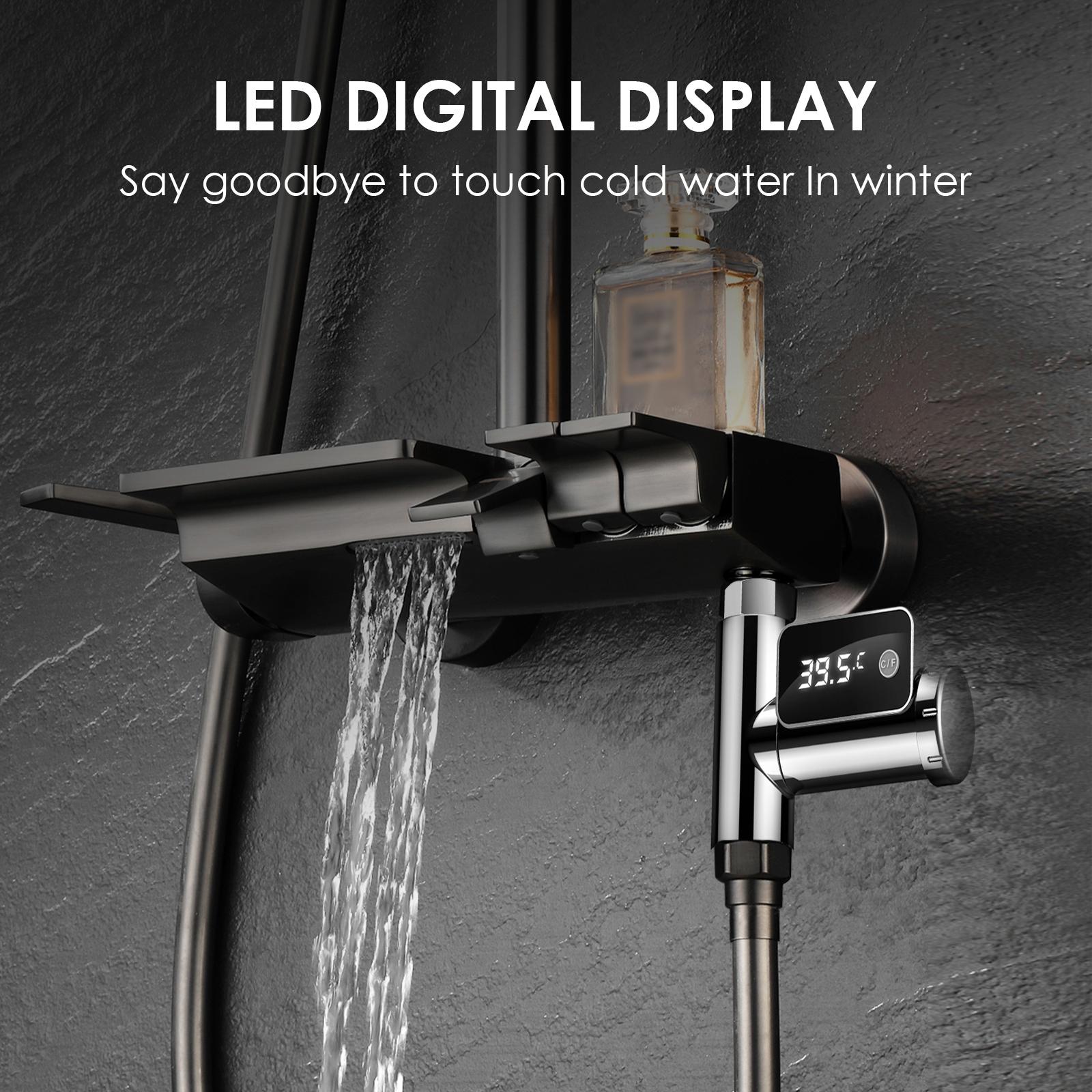 Máy Đo Nhiệt Độ Vòi Hoa Sen Kỹ Thuật Số Màn Hình Hiển Thị Led Có Thể Xoay Được