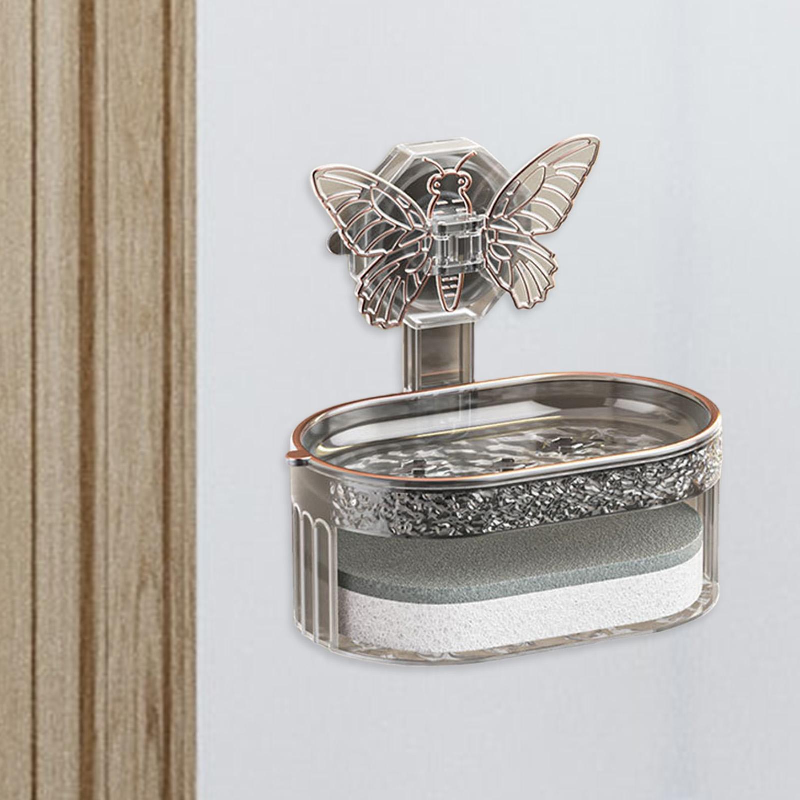 Suction Cup Soap Dishes for Bathroom Wall Mounted, Soap Holder Suction Sponge Holder for Shower, Kitchen