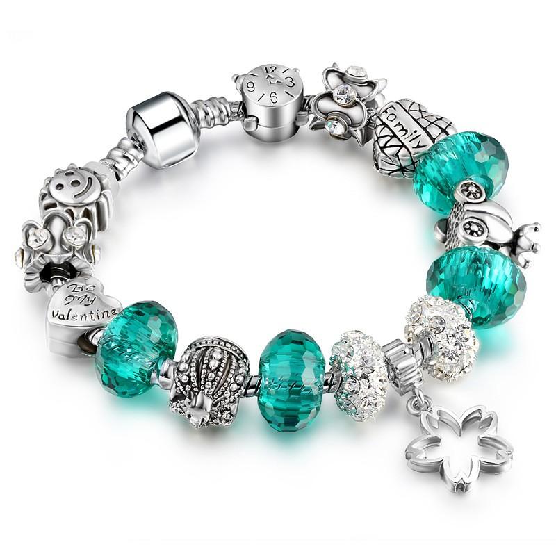 Vòng tay charm hoa 5 cánh cực xinh
