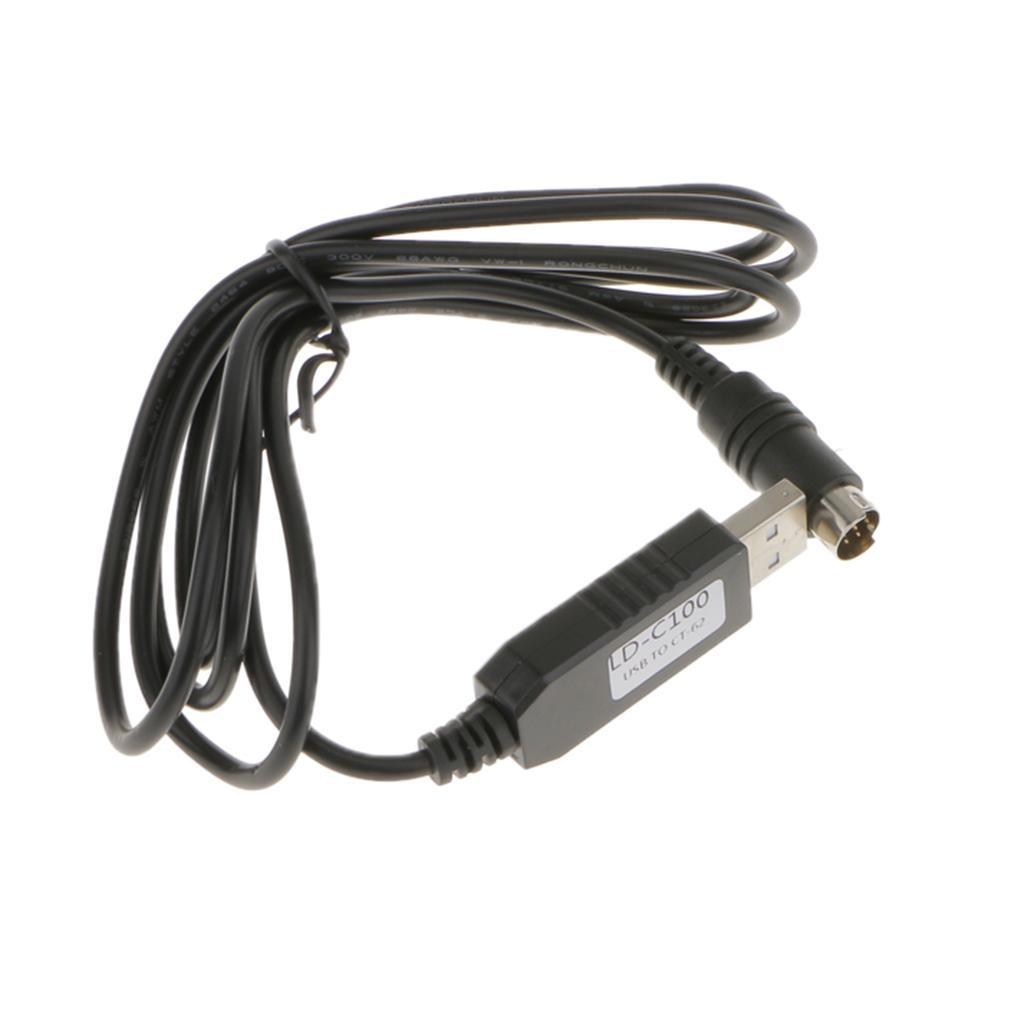 USB CT-62 CAT Programming Cable for Yaesu FT-100, FT-817, FT-857, FT-897 Radios, LED Data Lights, Mini DIN 8