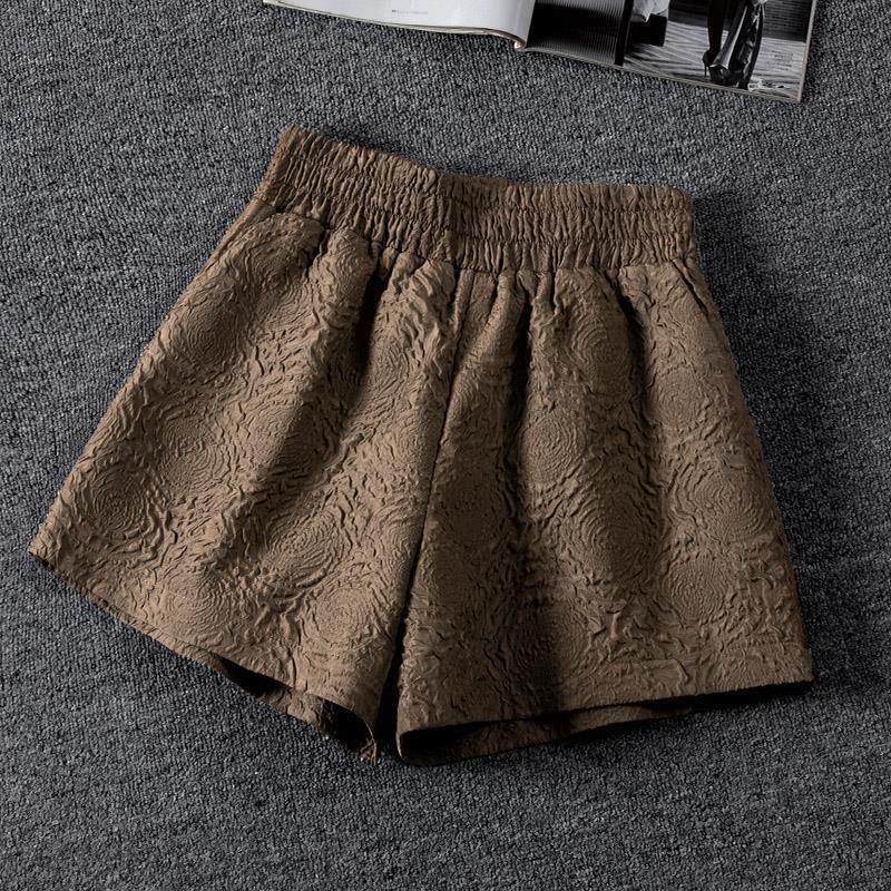 Quần Short Đùi Nữ Dập Nổi 3D Xốp Phồng CHIPY Cao Cấp Short Ống Rộng Sọt Lưng Thun Cạp Cao Sooc Ngắn Unisex Trắng Đen Xám