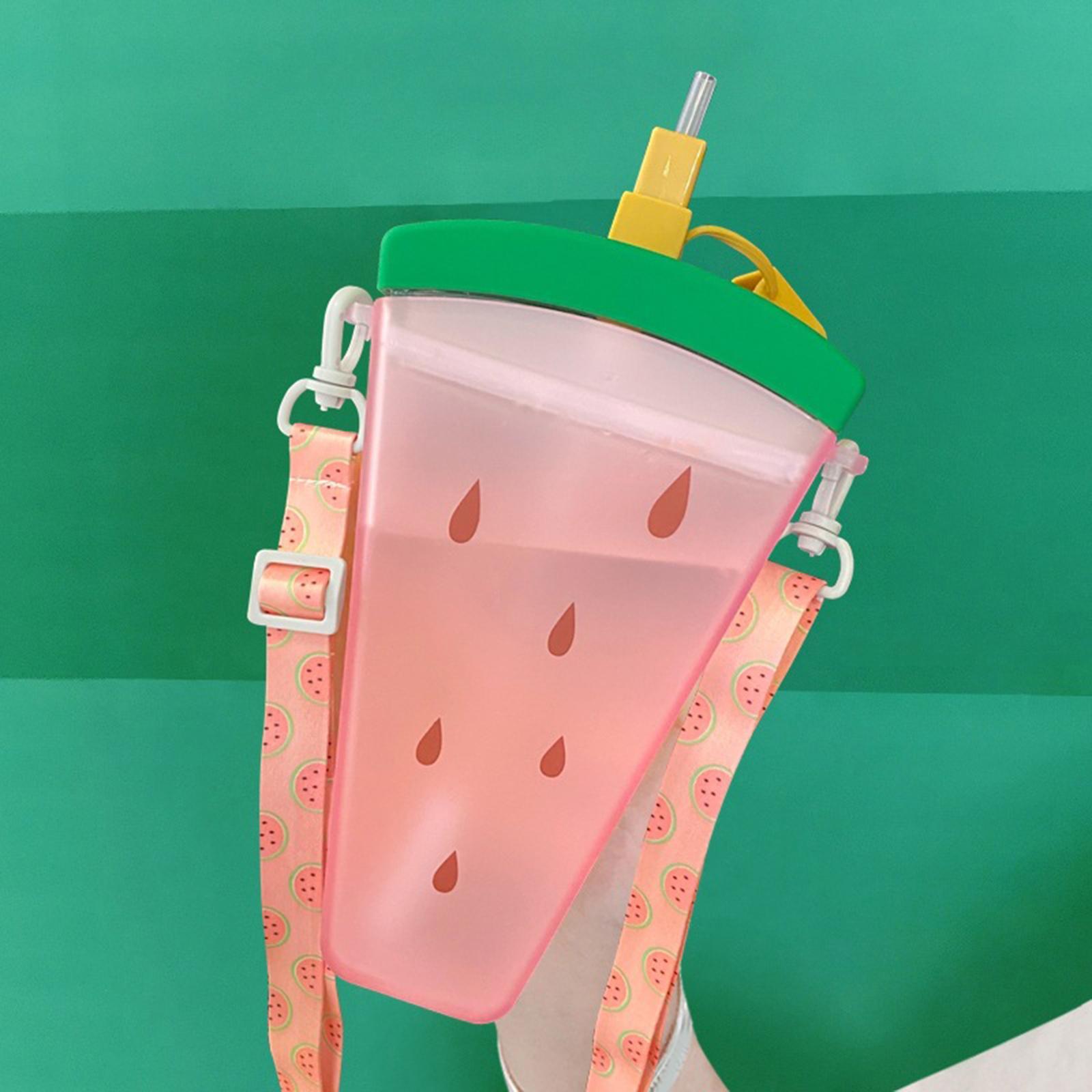 Water Bottle with Sucking Tube Girls Drinking Bottle Creative 320ml Practical Ice Cream Water Bottle for Sports Fishing Street Summer Birthday Gift
