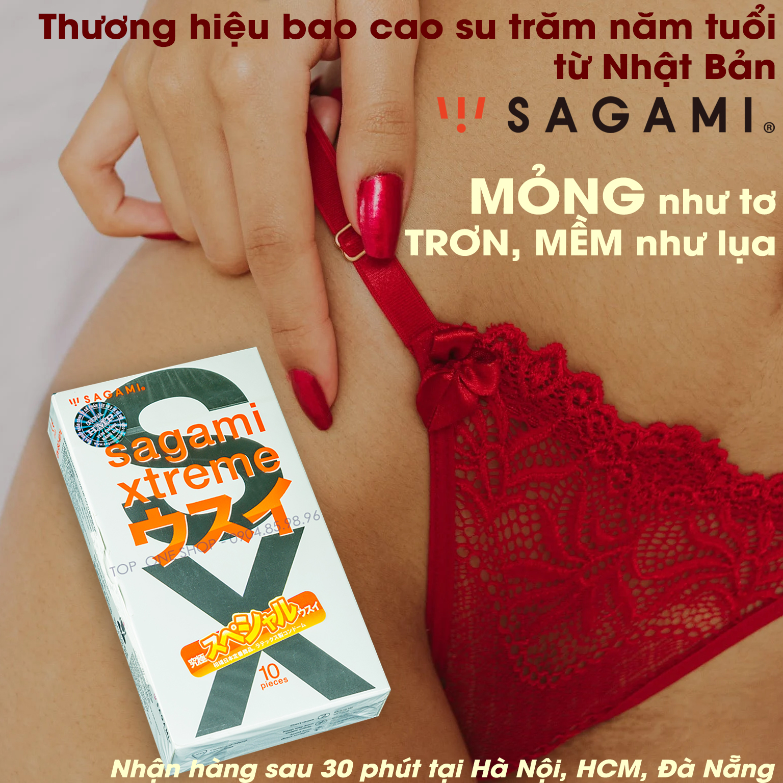 Bao cao su Sagami Superthin - Mỏng - Kiểu truyền thống - Hộp 10 chiếc