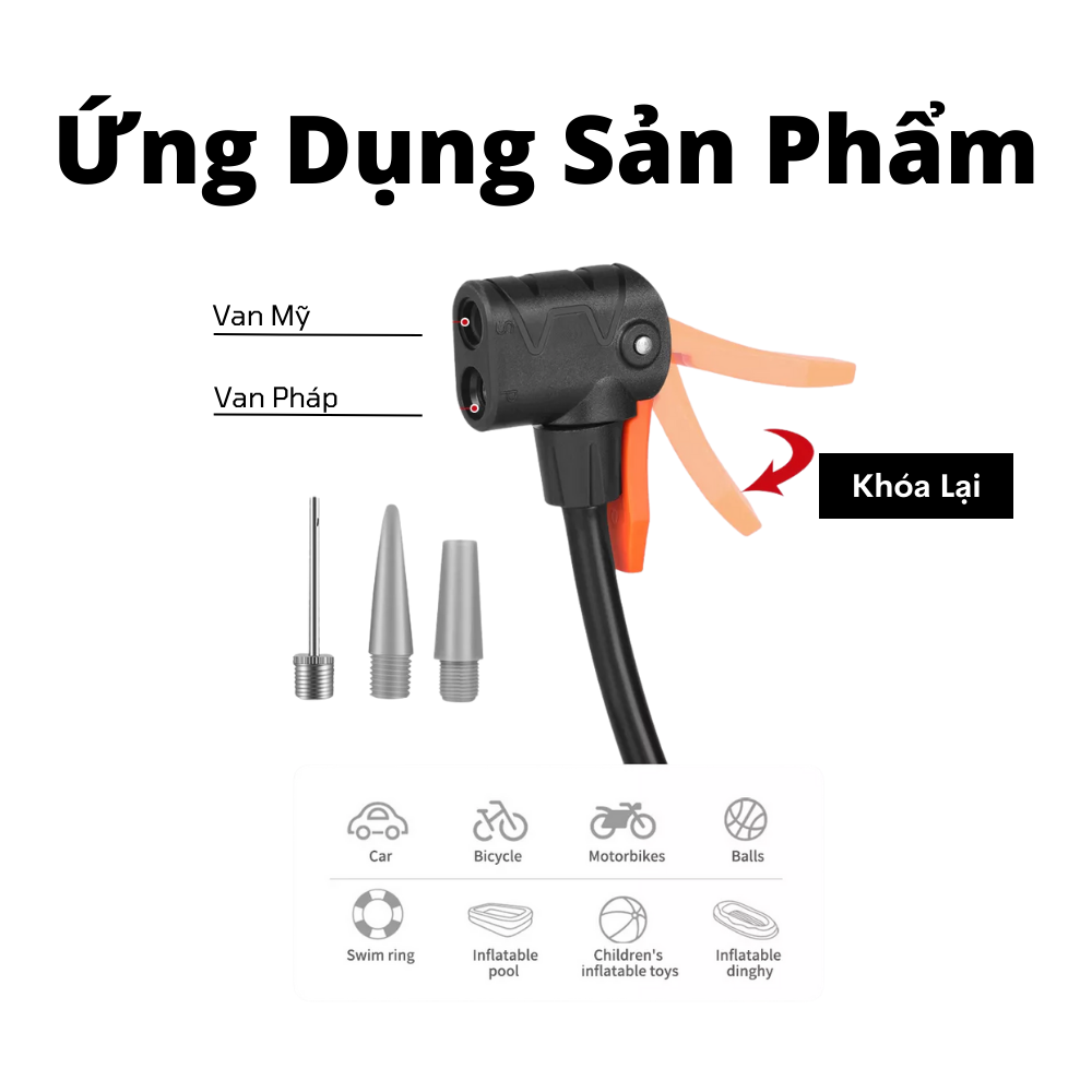 Bơm Xe Đạp Xe Máy Đạp Chân Áp Suất Cao XTBB, Bơm Máy Bơm Hơi Di Động Chân Đế Chống Trượt - Bơm Siêu Nhẹ Dễ Di Chuyển