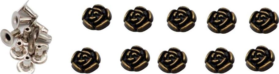 10 Bộ Hình Hoa Hồng Da Nhanh Chóng Đinh Tán Đinh Đồng Cổ Màu Punk Gai Đinh Tán Làm Đồ Da Thủ Công