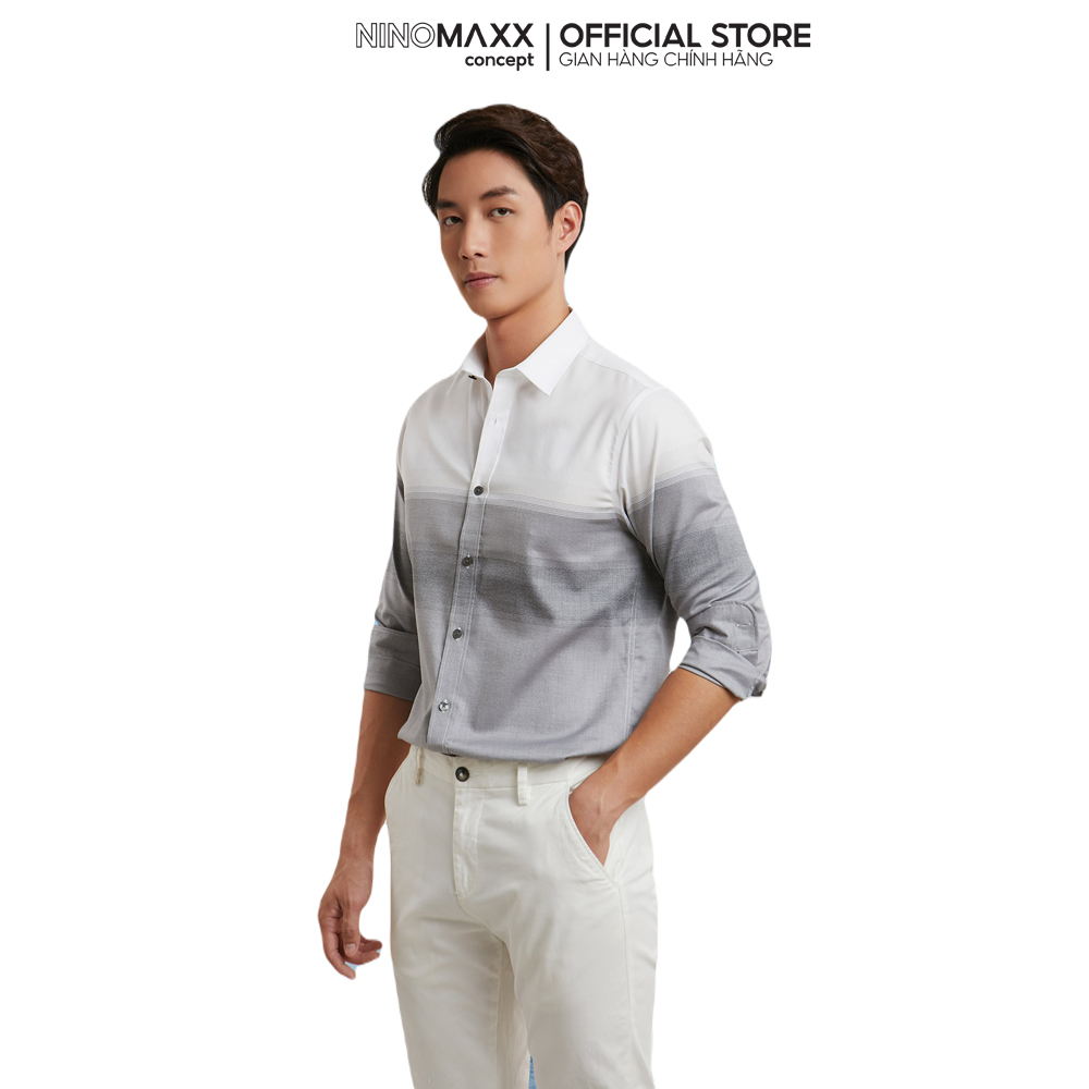 N&amp;M Áo sơ mi nam kẻ sọc form Slim fit 2101072