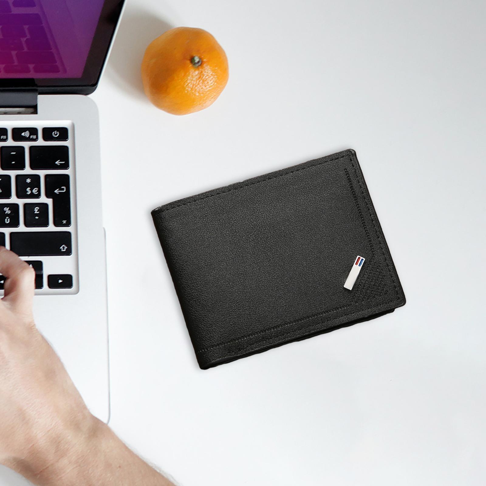 Men Wallet Wallet Organizer PU Leather Fashionable Simple Short Clutch Card Holder for Husband Father Dating Street Gift