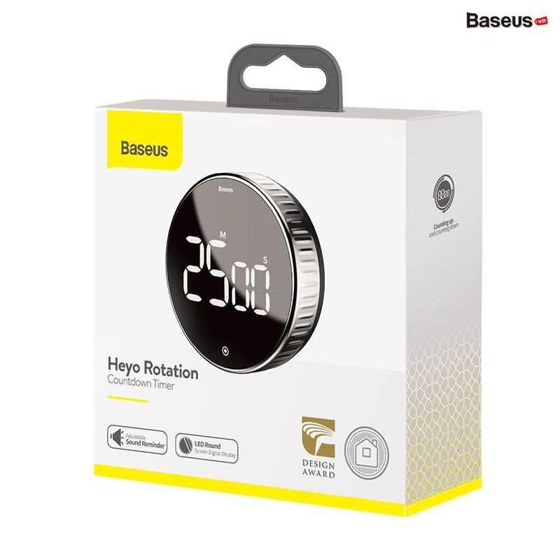 Đồng hộ hẹn giờ đếm ngược Baseus Heyo Rotation LED Countdown Timer - hàng chính hãng