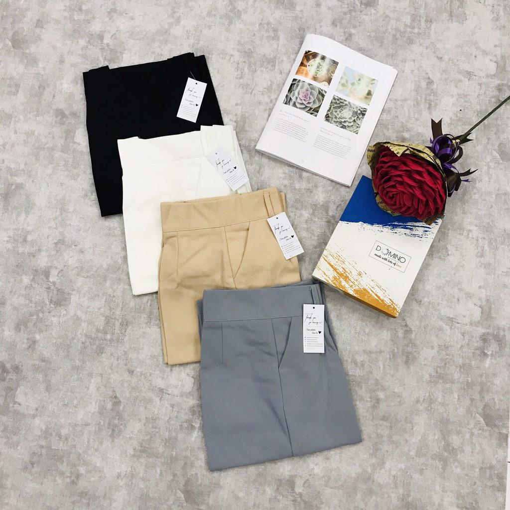 Quần ống rộng nữ khuy bọc chất tuyết mưa công sở ống xuông Banamo Fashion 938