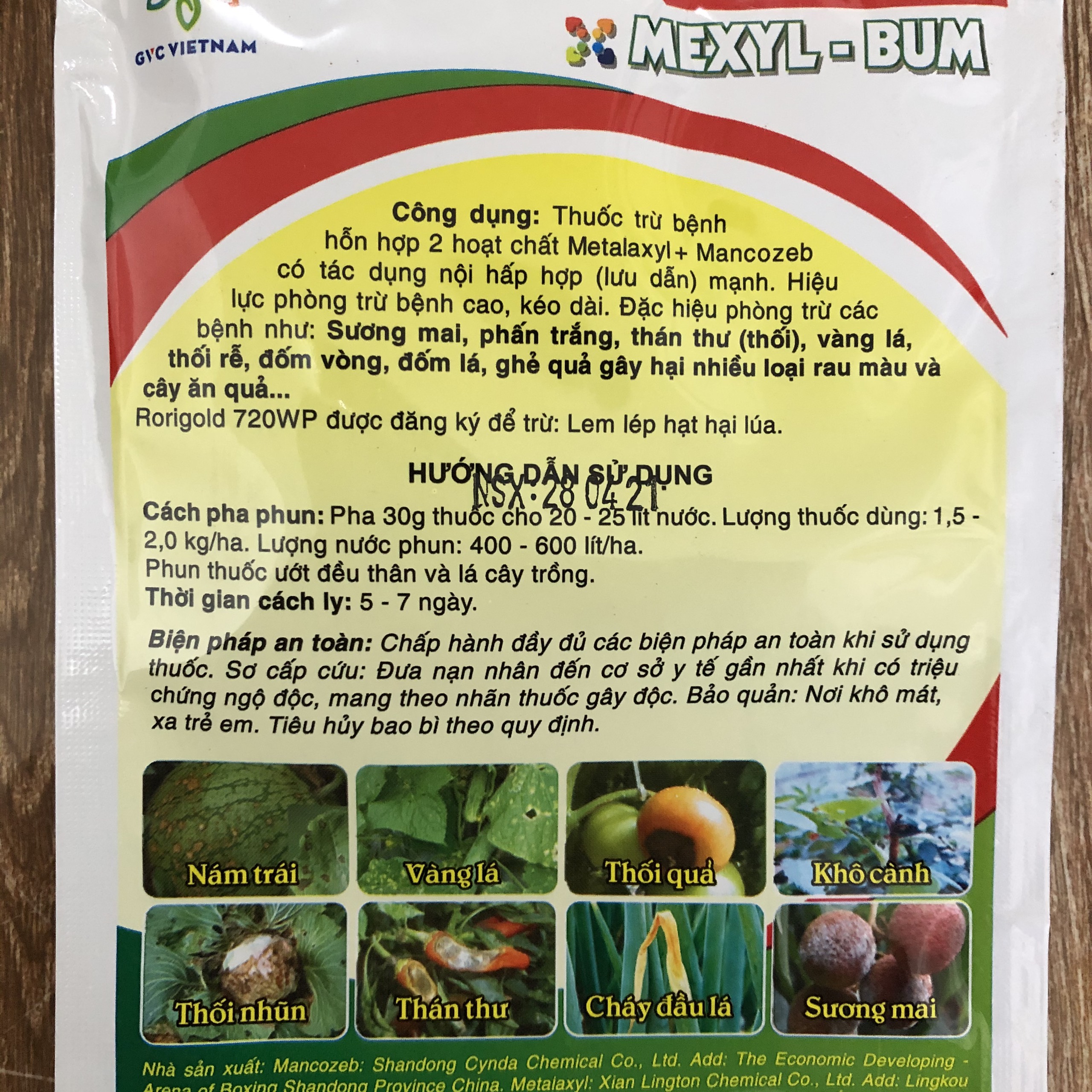 Phòng trừ bệnh sương mai, thán thư, vàng lá, nứt dây, xì mủ, héo rũ, thối thân