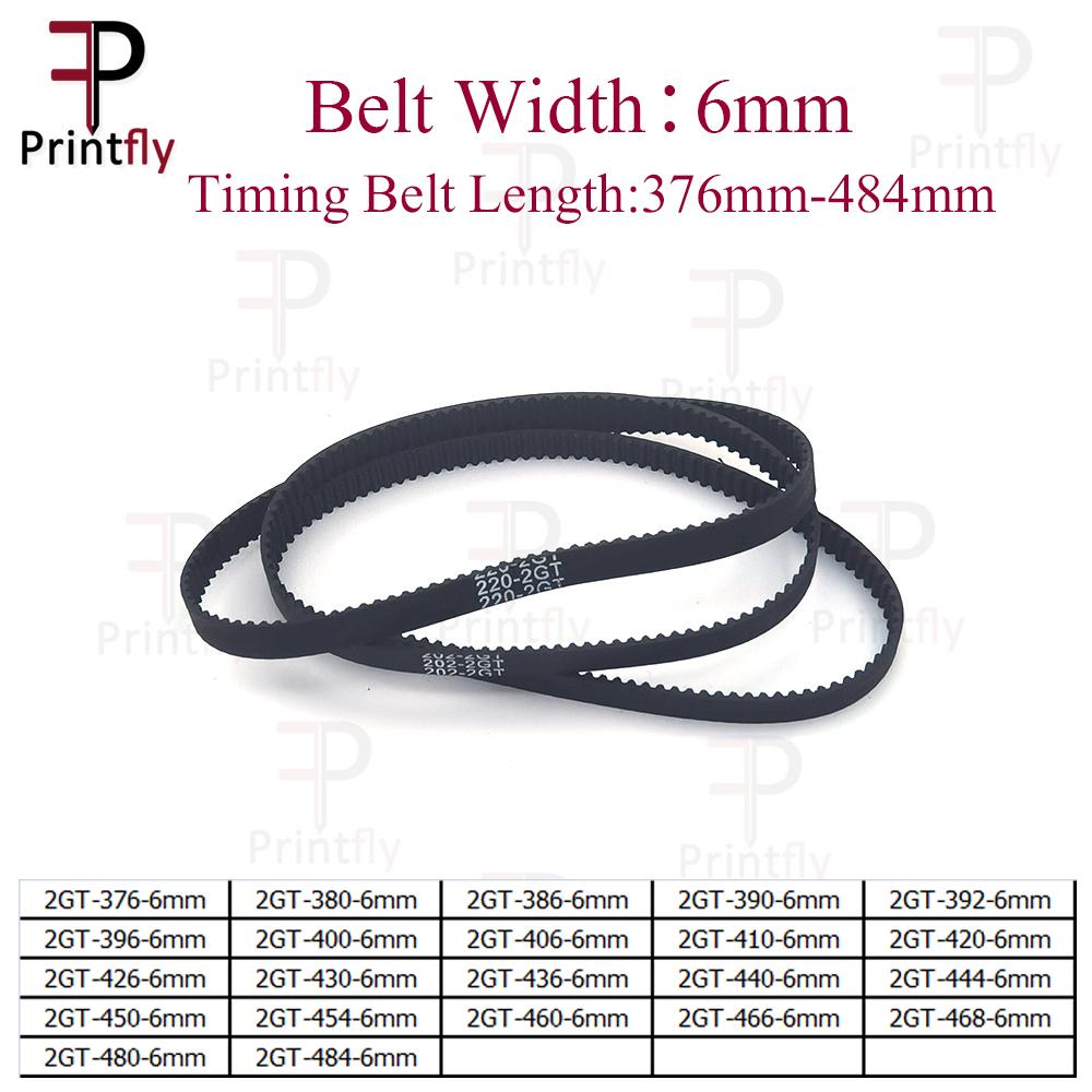 Dây đai thời gian Printfly 2GT/GT2 376 380 386 390 392 396 400 406 410 420 426 430 436 440 444 450 454 460 466 468 480 484 Chiều rộng 6mm