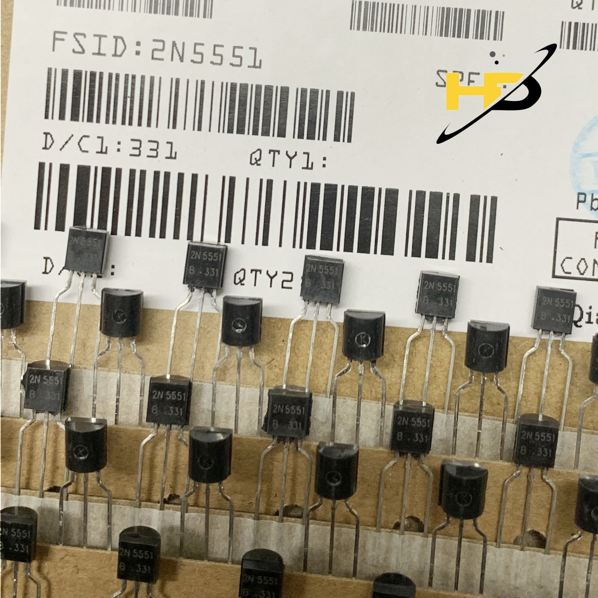 Dây 20 Con 2N5551 Transistor Khuếch Đại NPN 0.6A 160V 100MHz TO-92