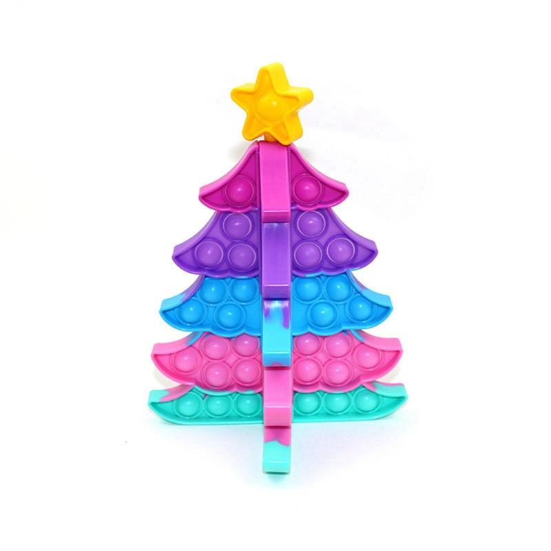 Tmdbyx Đồ chơi giảm căng thẳng hình cây thông giáng sinh 3D bằng silicone