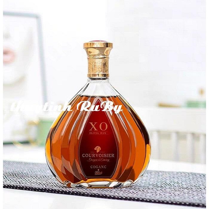 Combo 2 Chai Ruou Thủy Tinh XO Quạt Nắp Vàng 500ML Cao Cấp, Vỏ Chai XO Ruou Kiểu