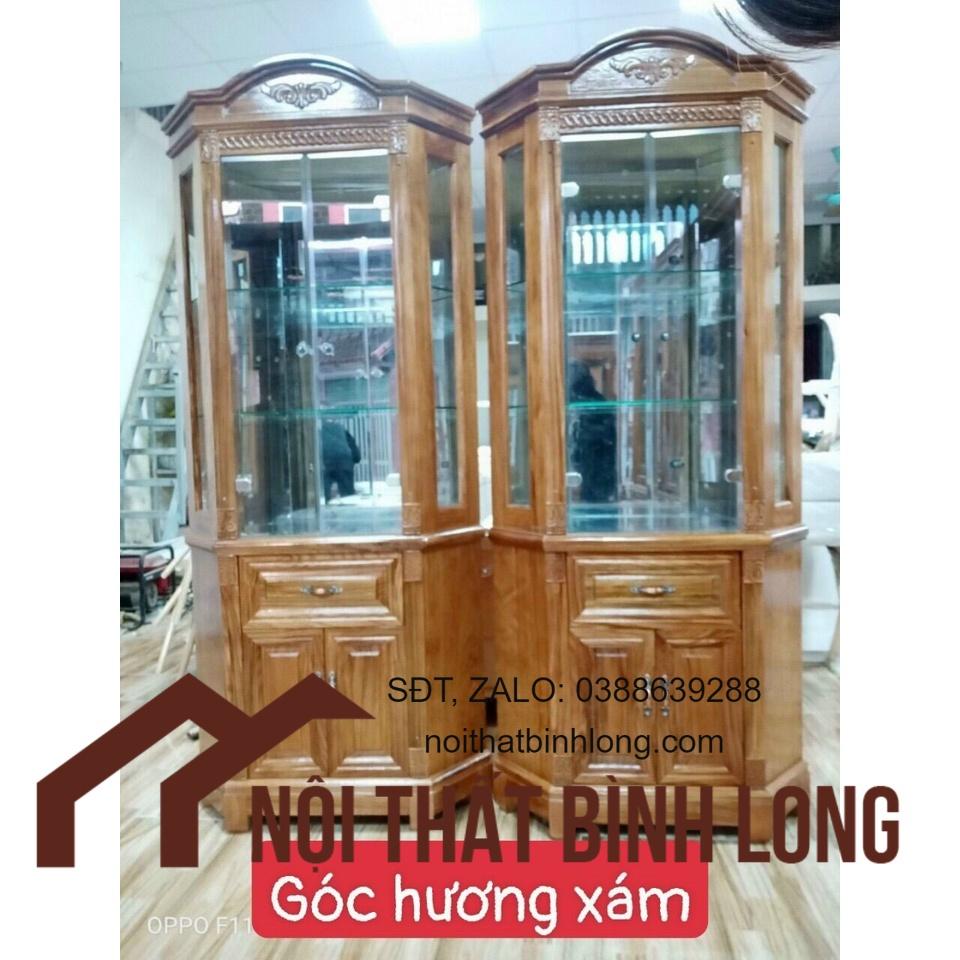 Tủ Rượu Gỗ Hương Xám Góc 80