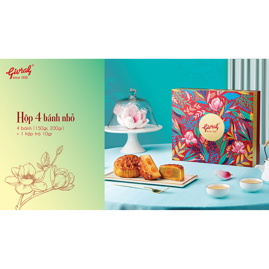 Bộ túi và Hộp Bánh Trung Thu Givral Trăng Thanh 1 (150gr)
